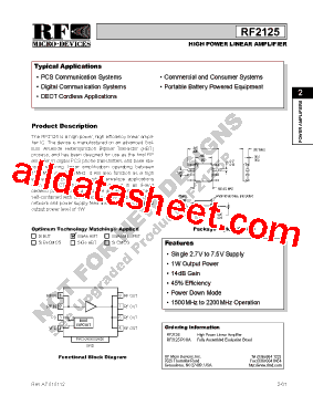 RF2125PCBA Datasheet PDF - RF Micro Devices