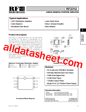 RF2312 Datasheet PDF - RF Micro Devices