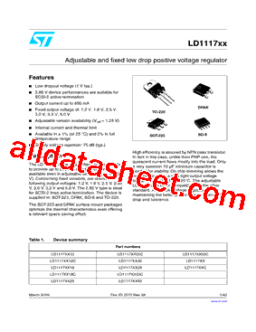 LD1117SC-R Datasheet PDF - STMicroelectronics