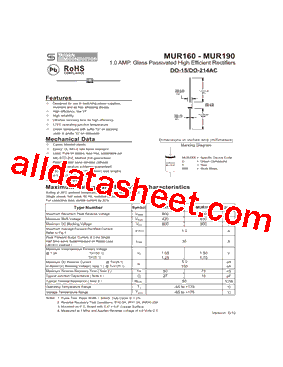 MUR160 Datasheet PDF - Taiwan Semiconductor Company, Ltd
