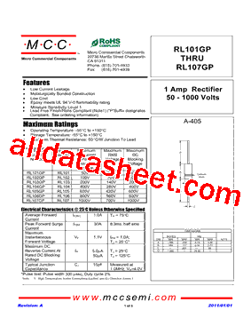 RL101GP Datasheet PDF - Micro Commercial Components