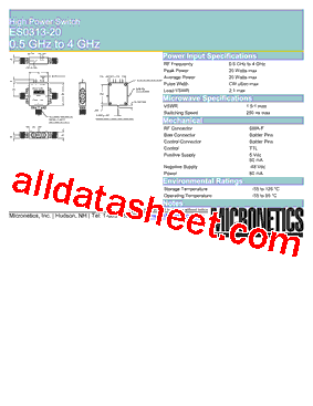 ES0313-20 Datasheet PDF - Micronetics, Inc.