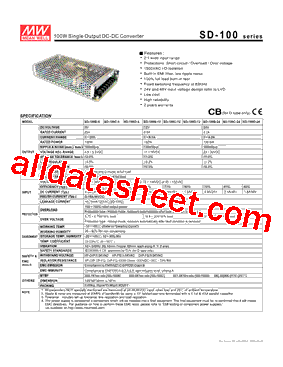 SD-100C-12 Datasheet PDF - Mean Well Enterprises Co., Ltd.