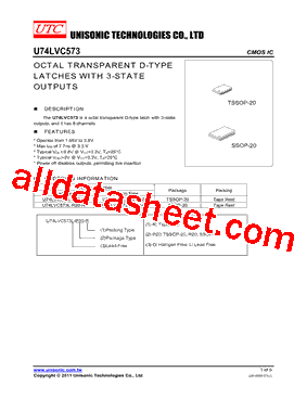 U74LVC573L-R20-R Datasheet PDF - Unisonic Technologies