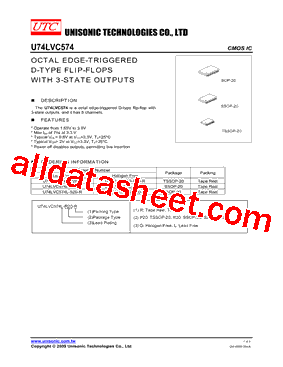 U74LVC574G-R20-R Datasheet PDF - Unisonic Technologies