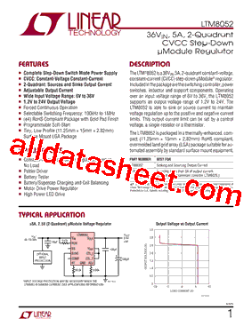 LTM8052 Datasheet PDF - Linear Technology