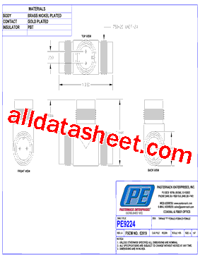 PE9224 Datasheet PDF - Pasternack Enterprises, Inc.