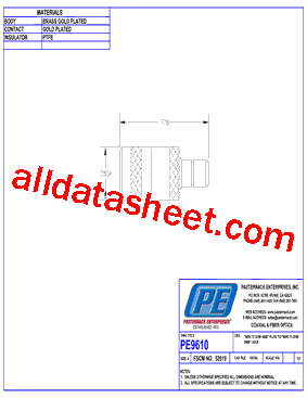 PE9610 Datasheet PDF - Pasternack Enterprises, Inc.