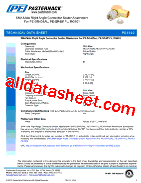 PE4932 Datasheet PDF - Pasternack Enterprises, Inc.