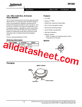 IRF450 Datasheet PDF - Fairchild Semiconductor