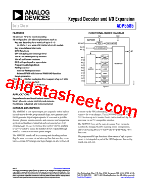 ADP5585ACPZ-00-R7 Datasheet PDF - Analog Devices