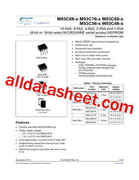 M93C86-R Datasheet PDF - STMicroelectronics