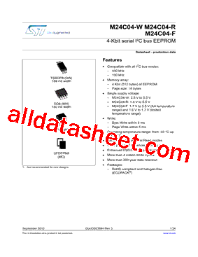 M24C04-R Datasheet PDF - STMicroelectronics