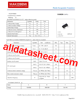 SS8050 Datasheet PDF - MAKO SEMICONDUCTOR CO.,LIMITED