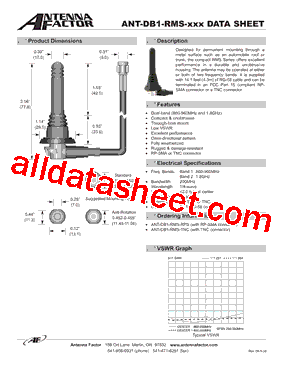 ANT-DB1-RMS-RPS Datasheet PDF - List of Unclassifed Manufacturers