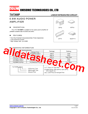 TA7368PL-R10-R Datasheet PDF - Unisonic Technologies