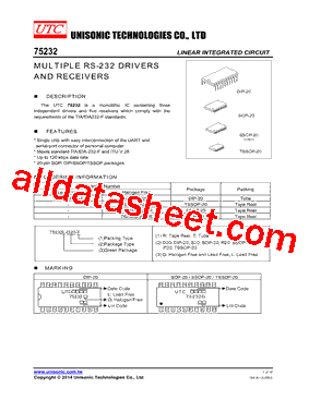 75232G-R20-R Datasheet PDF - Unisonic Technologies