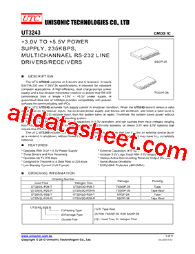 UT3243L-R28-R Datasheet PDF - Unisonic Technologies
