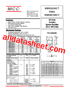 MBR2020CT Datasheet PDF - Micro Commercial Components