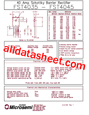 FST4035 Datasheet PDF - Microsemi Corporation