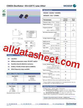 MCSO2F Datasheet PDF - Golledge Electronics Ltd