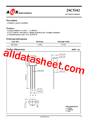2SC5342 Datasheet PDF - AUK corp