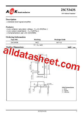 2SC5343S Datasheet PDF - AUK corp