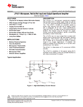 LPV511MGX/NOPB Datasheet PDF - Texas Instruments