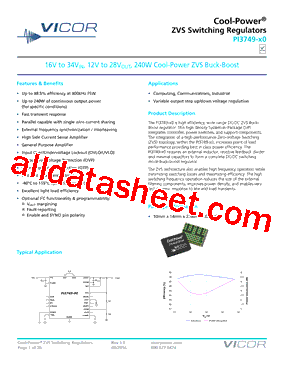 PI3749-X0 Datasheet PDF - Vicor Corporation