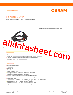 LEDINSPECTHEADLAMP300 Datasheet PDF - OSRAM GmbH
