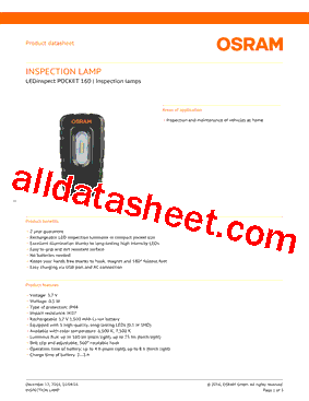 LEDINSPECTPOCKET160 Datasheet PDF - OSRAM GmbH