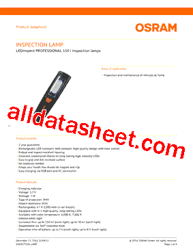 LEDINSPECTPROFESSIONAL150 Datasheet PDF - OSRAM GmbH