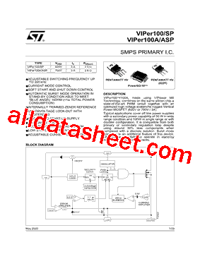 VIPER100A/ASP Datasheet PDF - STMicroelectronics