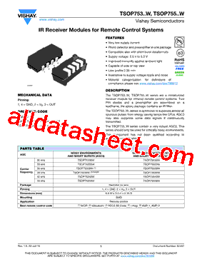 TSOP753-W Datasheet PDF - Vishay Siliconix