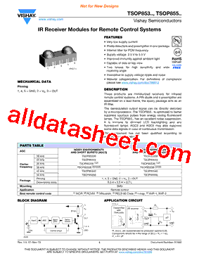 TSOP853 Datasheet PDF - Vishay Siliconix