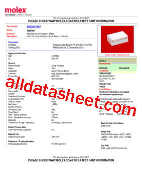 0022012107 Datasheet PDF - Molex Electronics Ltd.